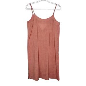 NORTH OF WEST Summer Dress Shift Sleeveless Scoop Neck Geo-Pattern Pink Size M